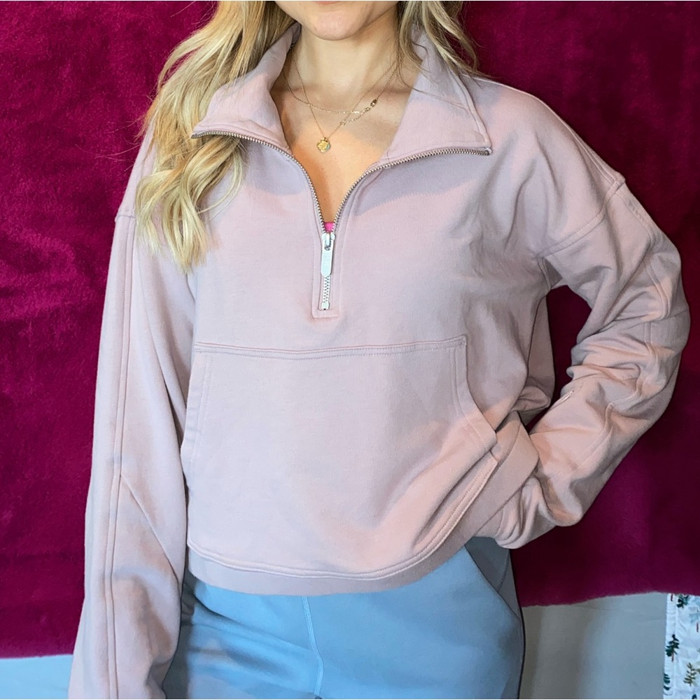 Light pink half zip hoodie